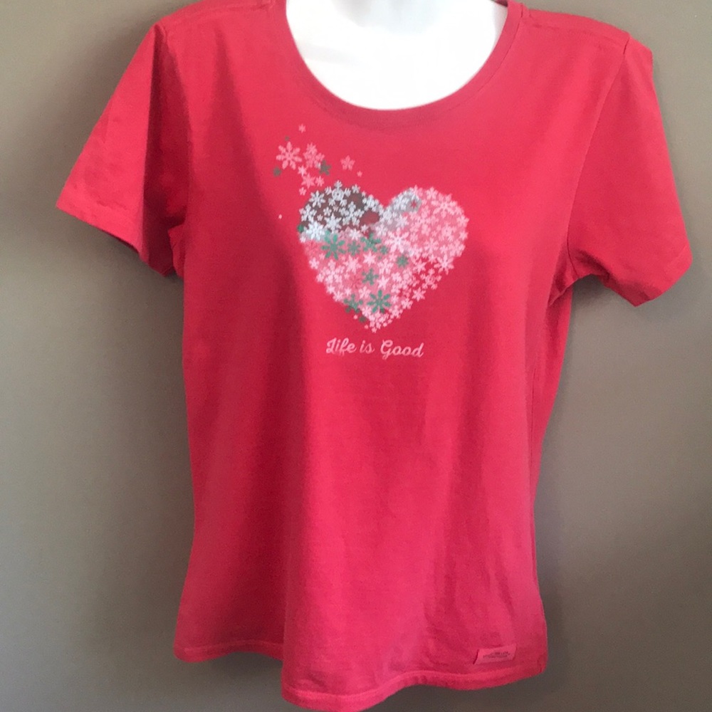 Cute rounded neck “life is good” tee